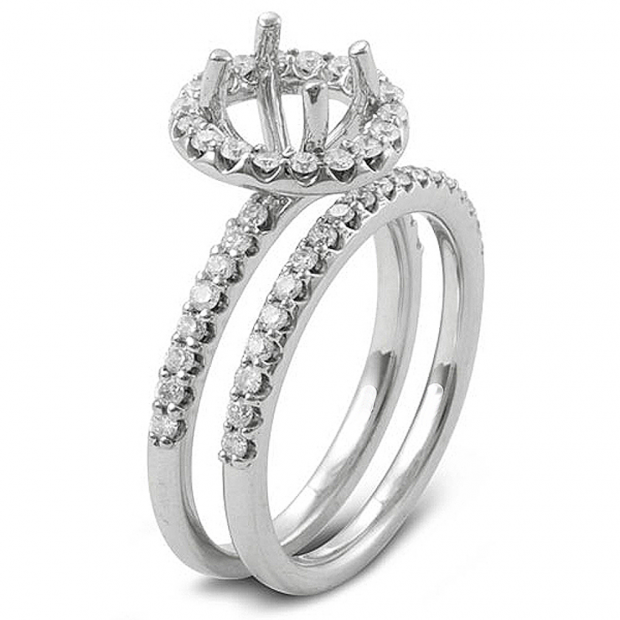 0.75 Carat (ctw) 14k White Gold Round Diamond Ladies Bridal Semi Mount Ring (No Center Stone)