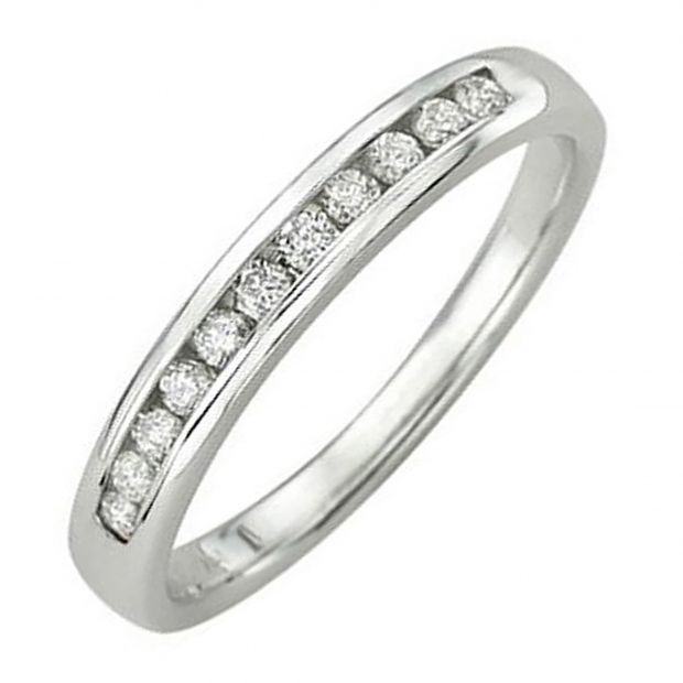 0.20 Carat (ctw) 14K White Gold Round Diamond Anniversary Wedding Band Stackable Ring 1/5 CT