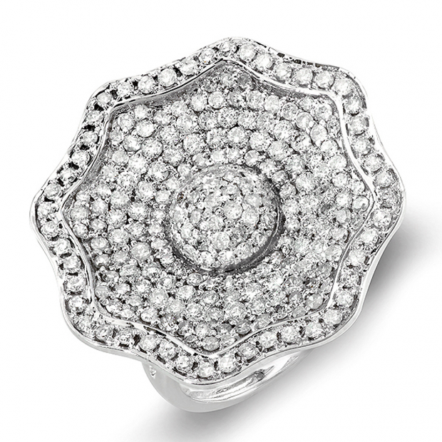 2.15 Carat (ctw) 14k White Gold Round Diamond Ladies Cocktail Right Hand