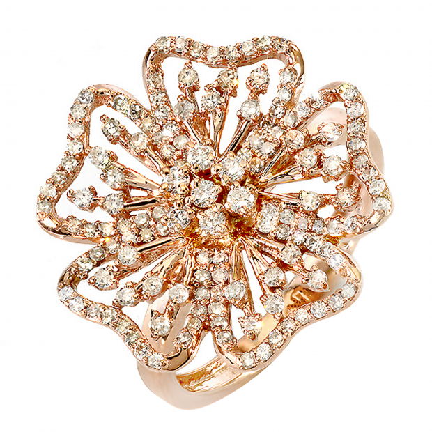0.75 Carat (ctw) 14K Rose Gold Round Diamond Ladies Cocktail Ring 3/4 CT