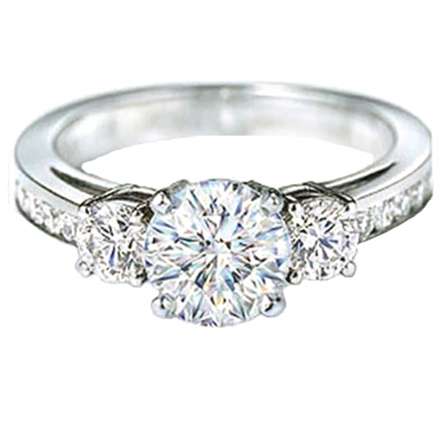 0.60 Carat (ctw) 14k White Gold Round Diamond Ladies Bridal 3 Stone Semi mount Engagement Ring (No Center Stone)