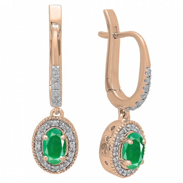 1.80 Carat (ctw) 14K Rose Gold Lab Created Emeralds Ladies Eternity Wedding Anniversary Stackable Ring Band 1 3/4 CT