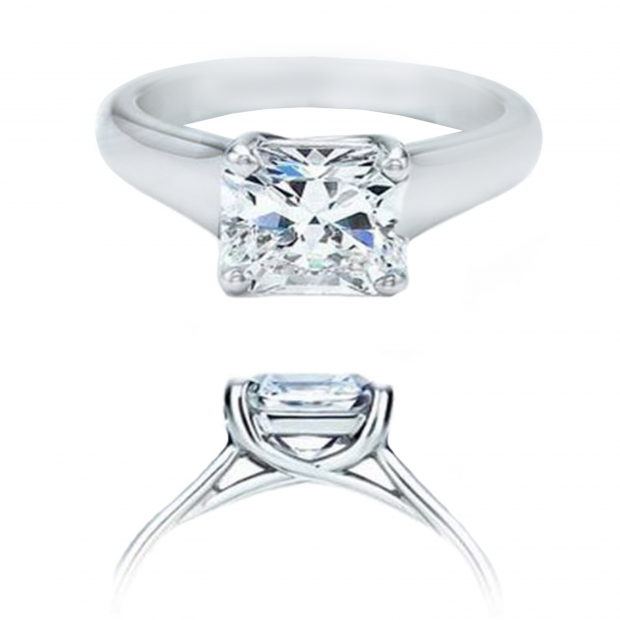 Certified 1.05 Carat (ctw) 14K White Gold Real Princess Diamond Ladies Engagement Solitaire Ring