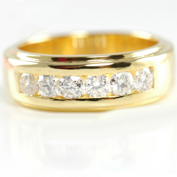 1.00 Carat (ctw) 14K REAL ROUND DIAMOND MENS WEDDING BAND RING