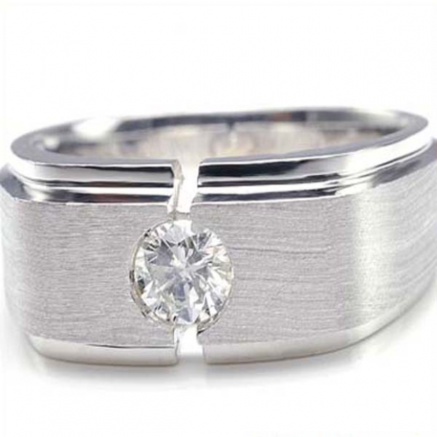 0.75 Carat (ctw) 14K REAL ROUND DIAMOND MENS WEDDING BAND RING