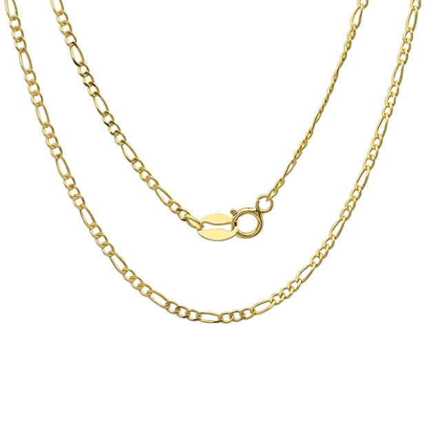 10k Yellow Gold Ladies Mens Unisex Figaro Chain Necklace (18 inch)
