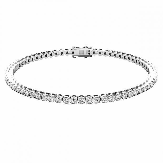 IGI CERTIFIED 2.00 Carat (ctw) Platinum Round Cut White Diamond Ladies Tennis Bracelet 2 CT