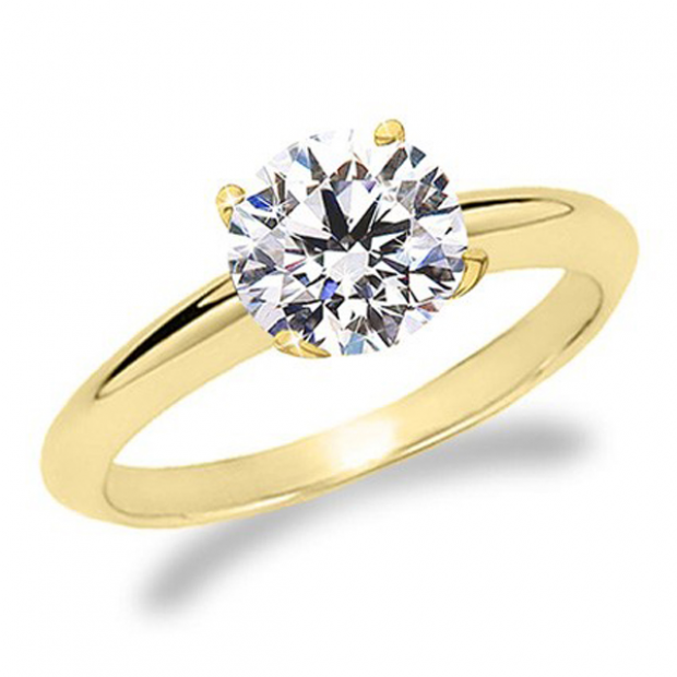 1.17 Carat (ctw) 14K WHITE GOLD REAL ROUND DIAMOND ENGAGEMENT RING