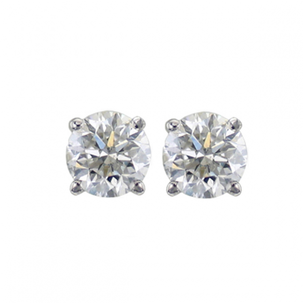 0.25 Carat (ctw) 14K White Gold Round Cut White Diamond Ladies Stud Earrings