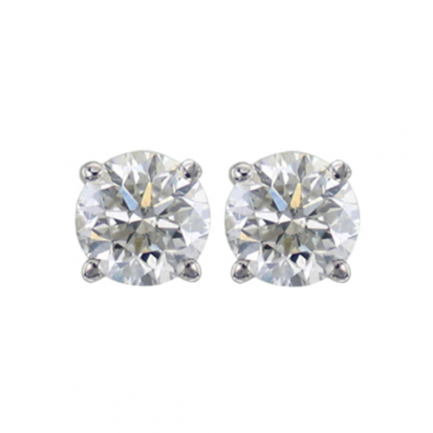 0.33 Carat (ctw) 14K White Gold Round Cut White Diamond Ladies Stud Earrings