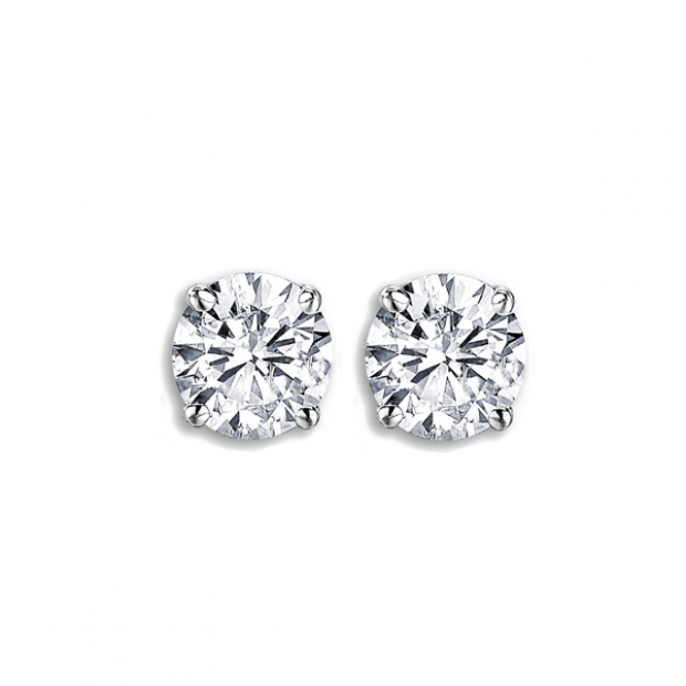 0.20 Carat (ctw) 14K White Gold Round Cut White Diamond Ladies Stud Earrings