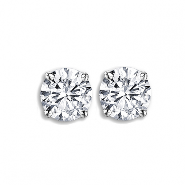 0.25 Carat (ctw) 14K White Gold Round Cut White Diamond Ladies Stud Earrings