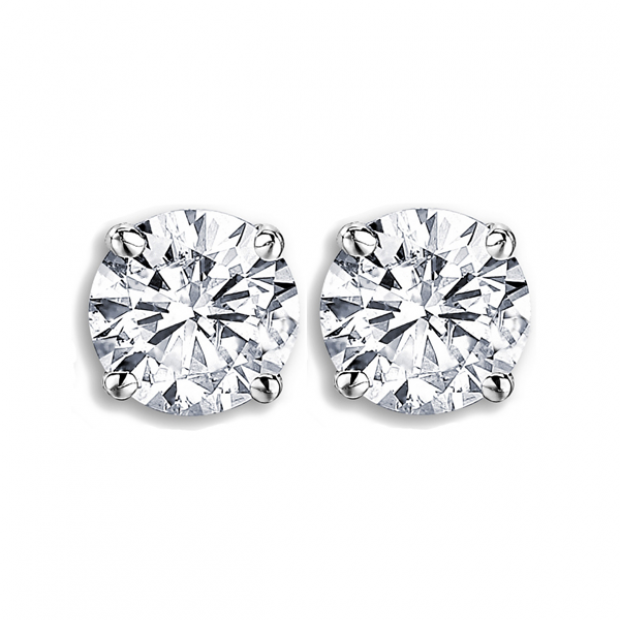 0.33 Carat (ctw) 14K White Gold Round Cut White Diamond Ladies Stud Earrings