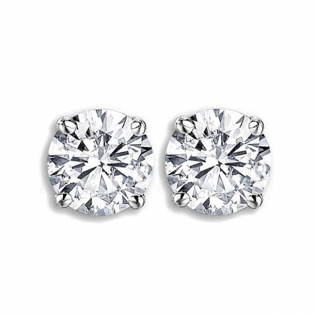 0.50 Carat (ctw) 14K White Gold Round Cut White Diamond Ladies Stud Earrings