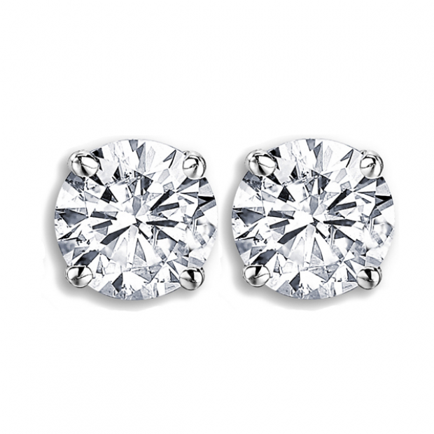0.75 Carat (ctw) 14K White Gold Round Cut White Diamond Ladies Stud Earrings
