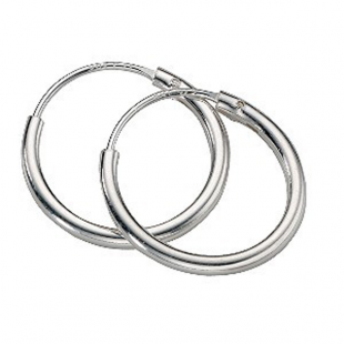 ITALIAN BEAUTIFUL .925 SILVER HOOP EARRINGS 12 mm