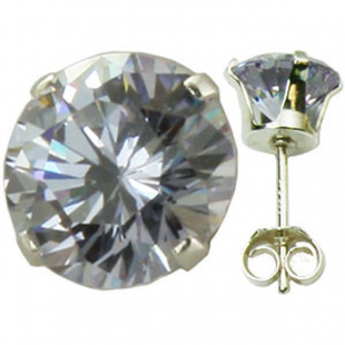 Sterling Silver 4mm Light Lavender CZ Cubic Zirconia Round Stud Earrings