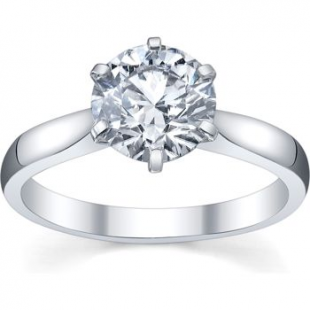 Platinum Ladies Solitaire Semi Mount 4 Prong Engagement Ring (No Center Stone)
