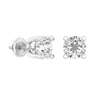 IGI Certified 2.16 Carat (ctw) 14K White Gold Round Cut White Diamond Ladies Stud Earrings