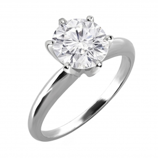 IGI Certified 2.02 Carat (ctw) 14K White Gold Brilliant Round Diamond Ladies Bridal Engagement Solitaire Ring 2 CT