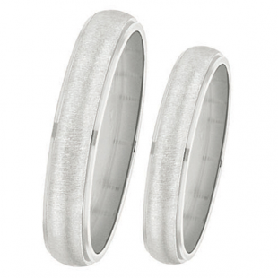 14k White Gold Men's Ladies Unisex Ring Fancy Wedding Band 4MM Dome Grooved and Polished Shiny Comfort Fit (Available in Sizes 4 to 12)