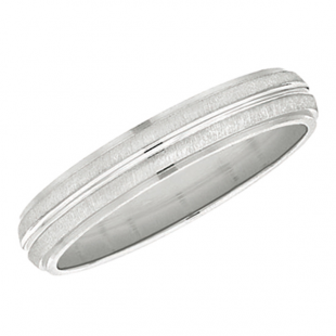 14k White Gold Men's Ladies Unisex Ring Fancy Wedding Band 4MM Domed Plain Shiny Polished Traditional Fit (Available in Sizes 4 to 12)