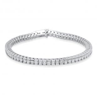 5.00 Carat (Ctw) 14K White Gold Round White Diamond Ladies Tennis Bracelet 5 CT