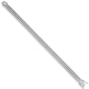 5.00 Carat (Ctw) 14K White Gold Round White Diamond Ladies Three Row Tennis Bracelet 5 CT