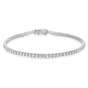 2.50 Carat (Ctw) 14K White Gold Round White Diamond Ladies Tennis Bracelet 2 1/2 CT