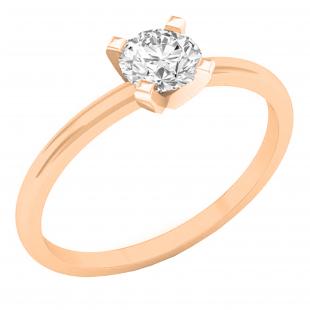 18k Rose Gold Round Diamond Ladies 5 Stone Bridal Engagement Ring ONLY