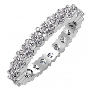 2.50 Carat (ctw) 14K White Gold Round Lab Grown Diamond Ladies Eternity Stackable Ring Wedding Band