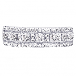 0.75 Carat (ctw) 14K White Gold Round Lab Grown Diamond Ladies Wedding Band Ring 3/4 CT