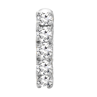 0.25 Carat (ctw) Round Lab Grown Diamond Ladies Hoop Earring 1/4 CT (Only 1Pc) 14K White Gold