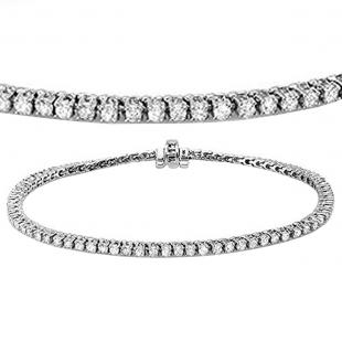 1.50 Carat (ctw) 14K White Gold Round Lab Grown Diamond Ladies Tennis Bracelet 1 1/2 CT
