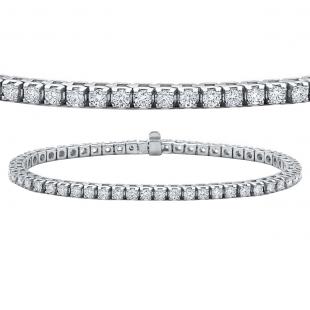8.00 Carat (ctw) 14K White Gold Round Lab Grown Diamond Ladies Tennis Bracelet 8 CT
