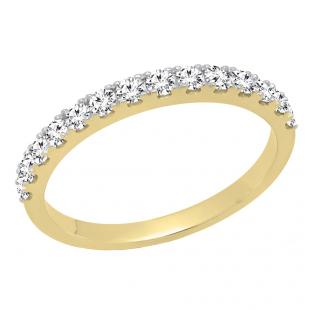 1.00 Carat (ctw) Round Lab Grown Diamond Ladies Stackable Wedding Band 1 CT 14K Yellow Gold