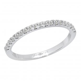 0.25 Carat (ctw) Round Lab Grown Diamond Ladies Stackable Wedding Band 1/4 CT Sterling Silver