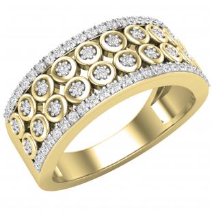 0.35 Carat (ctw) Round Lab Grown Diamond Bridal Wedding Anniversary Band 1/3 CT 14K Yellow Gold