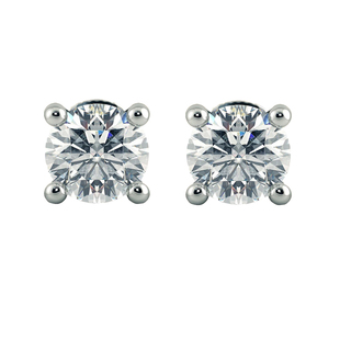 1.00 Carat (ctw) VS1-Eye Clean Clarity Lab Grown Diamond Earrings 14K White Gold G-H Color 1 CT
