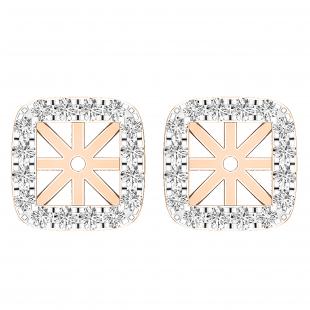 0.40 Carat (ctw) Round Lab Grown Diamond Removable Jackets For Stud Earrings 18K Rose Gold