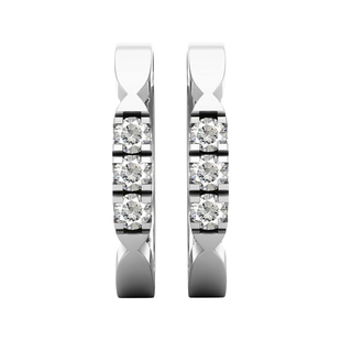 0.60 Carat (ctw) Round Lab Grown White Diamond Ladies 3 Stone Hoop Earrings 1/2 CT 14K White Gold