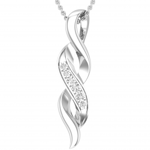 Round Lab Grown White Diamond Classic Twist Pendant For Her (0.09 ctw, Color H-I, Clarity SI2) | 925 Sterling Silver