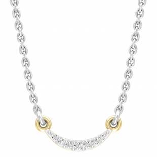 Dazzlingrock Collection Round Lab Grown White Diamond graduating curved bar Pendant for Women (0.06 ctw, Color H-I, Clarity SI2) in 10K Yellow Gold