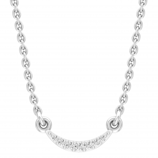 Dazzlingrock Collection Round Lab Grown White Diamond graduating curved bar Pendant for Women (0.06 ctw, Color H-I, Clarity SI2) in 925 Sterling Silver