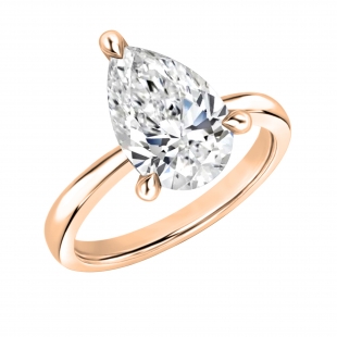 10K Rose Gold Solitaire Ring, IGI Certified 1.50 ctw Pear Lab Grown Diamond