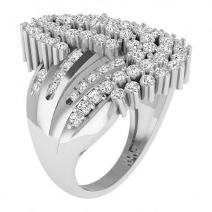 Round Lab Grown white diamond Marquise Shape Wedding Engagement Ring for Her (2.00 ctw, Color H-I, Clarity SI2) in 925 Sterling Silver