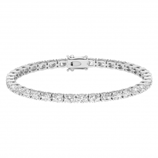 9.00 Cttw Oval Lab Grown White Diamond Tennis Bracelet for Women in 925 Sterling Silver