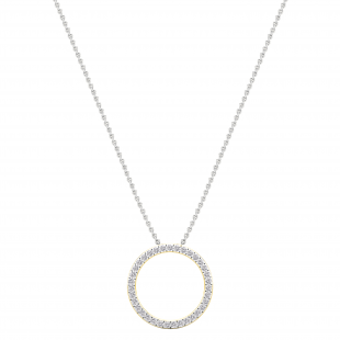 Round Lab Grown White Diamond Open Eternity Circle of Life Circle Pendant for Women (1.75 ctw, Color H-I, Clarity SI2) in 14K Yellow Gold