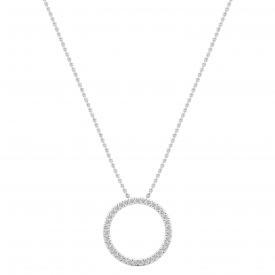 Round Lab Grown White Diamond Open Eternity Circle of Life Circle Pendant for Her (1.75 ctw, Color H-I, Clarity SI2) in 10K White Gold
