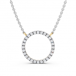Round Lab Grown White Diamond Open Eternity Circle of Life Pendant for Women (0.33 ctw Color H-I Clarity SI2) in 10K Yellow Gold